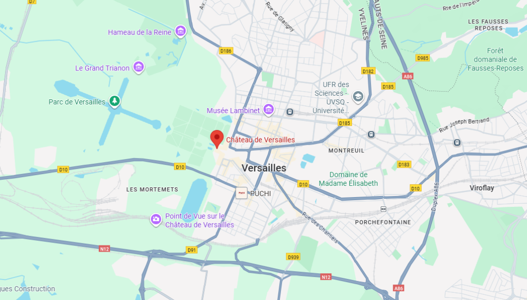Exact location of the Versailles Palace